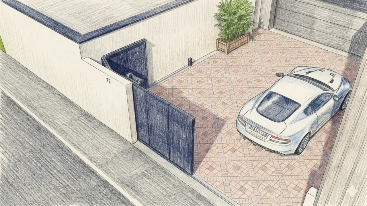 Projet de portail aluminium contemporain